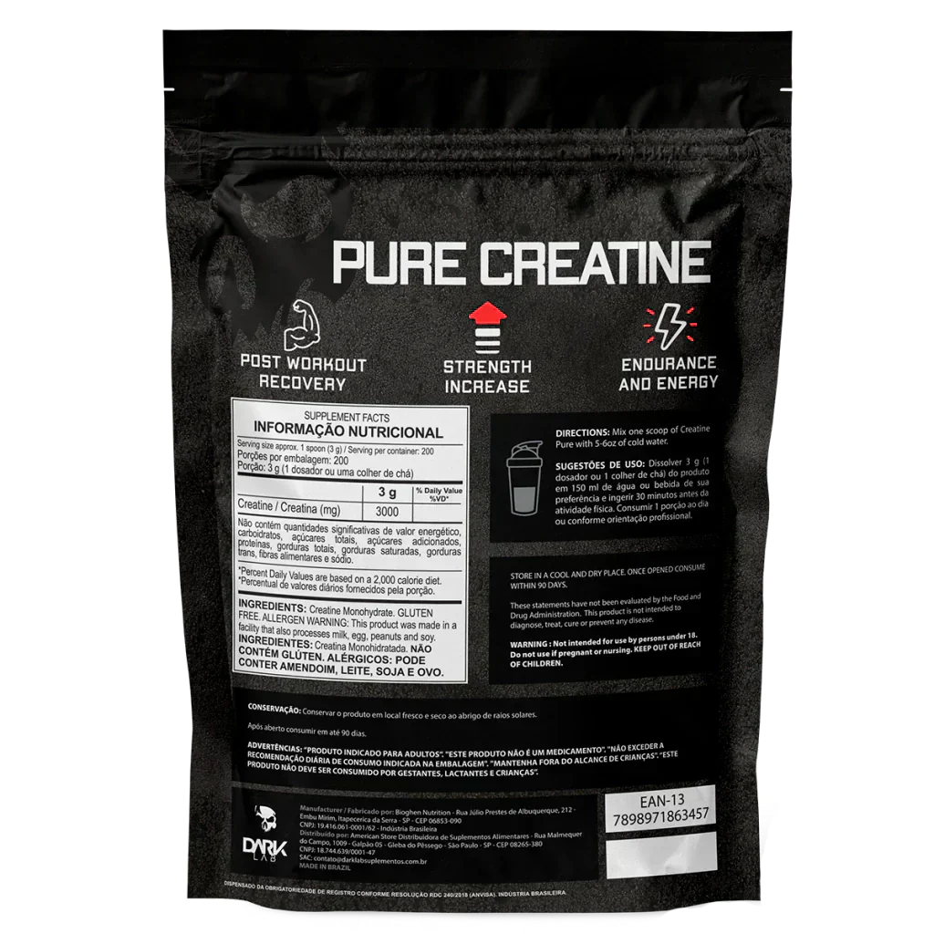 Creatina Pura 600g Refil - Dark Lab