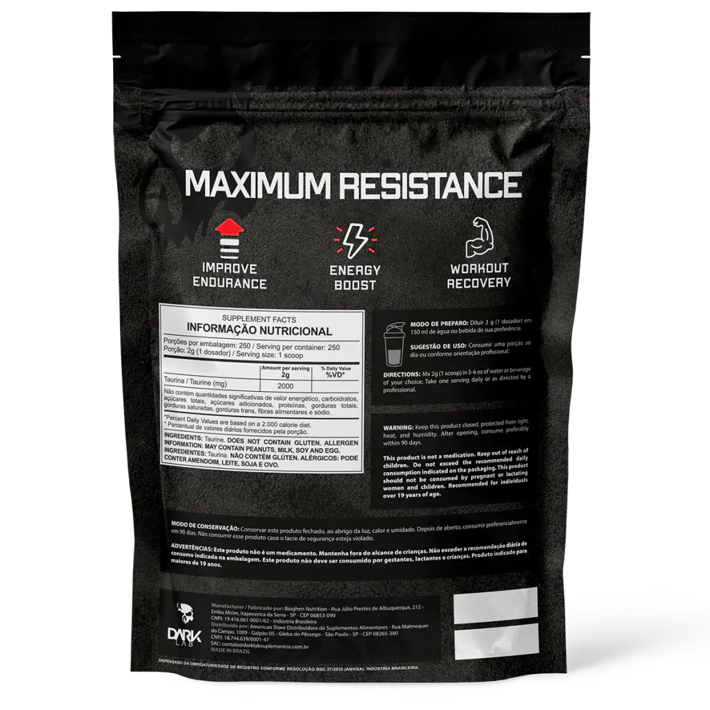 Taurina 500g Refil - Dark Lab