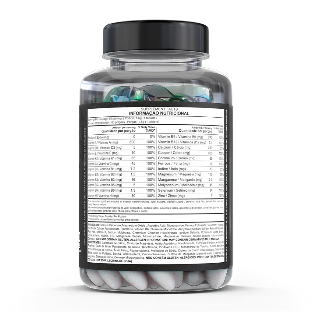 Whey 100% Refil 900g + Dark Mamba 60 Capsulas + Multivitamin 60 Tablets + Coqueteleira Premium 700ml Dark Lab